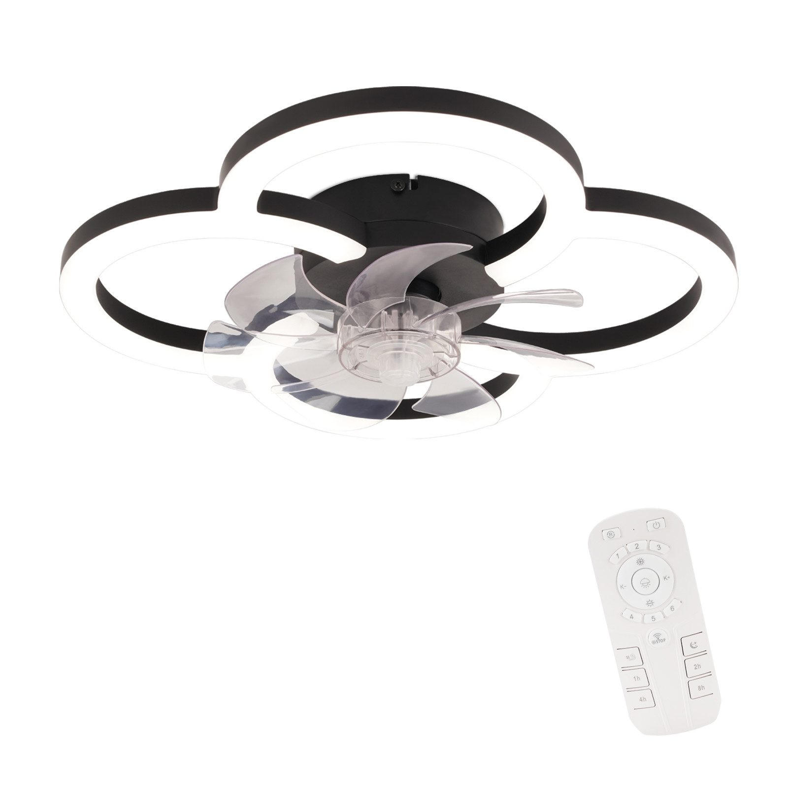 DECKENVENTILATOR BRIGITTE Ⅲ 50/2/14 cm - Schwarz, Kunststoff (50/50/14cm) - Nettlife