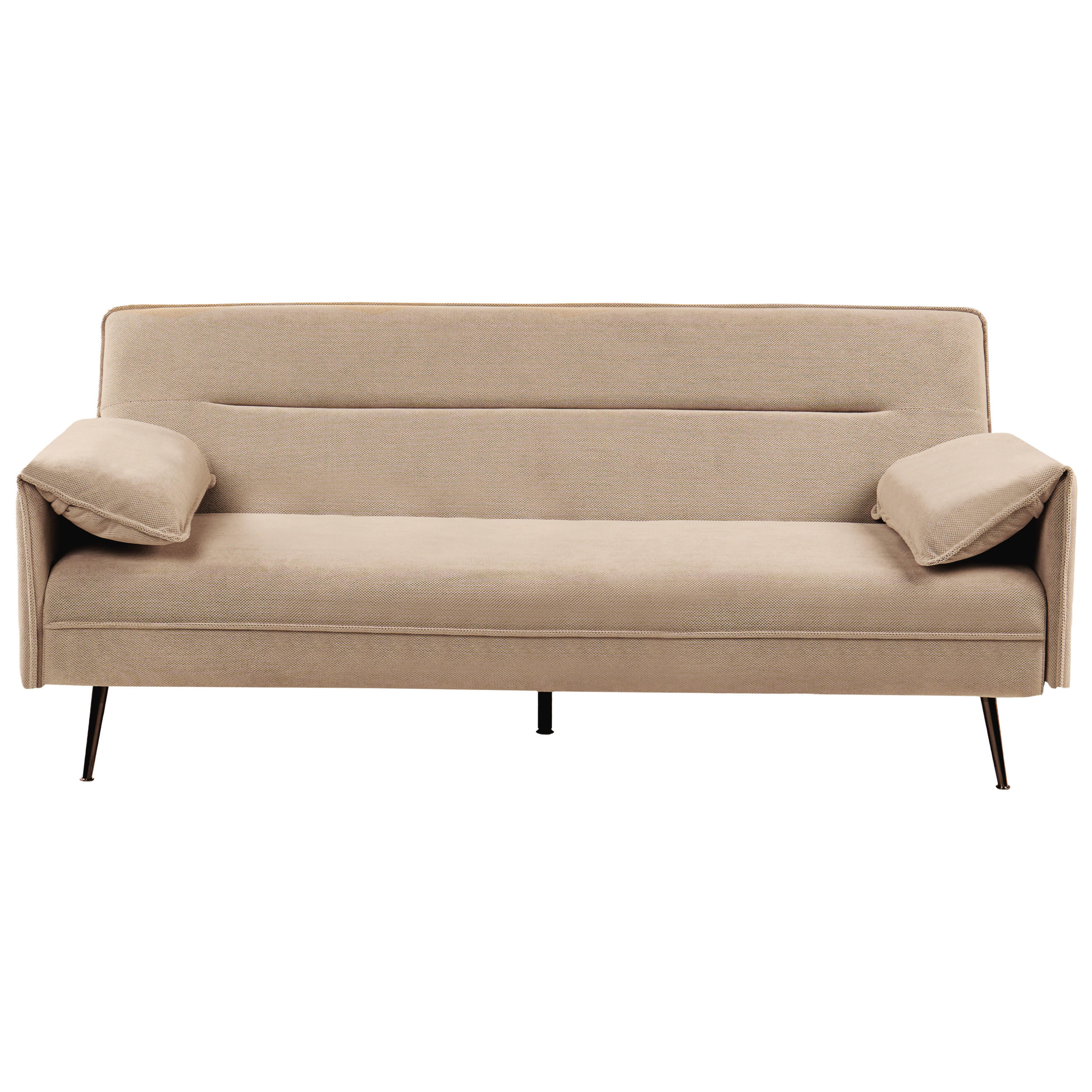 Beliani Schlafsofa Hellbraun, Braun, Schwarz 198x85x96 cm