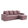 ECKSOFA L Form Climpy Rosa 242/145/98 cm – mit Schlaffunktion und Bettkasten - Hellrosa/Schwarz, Kunststoff/Textil (242/145cm) - AX Living