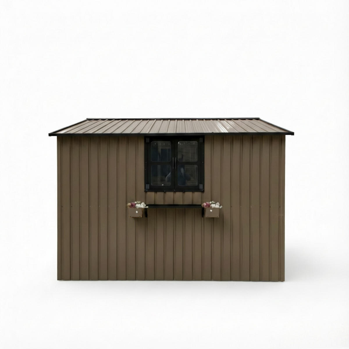 GERÄTEHAUS 295/243.6/199.9 cm Braun (7,19 m²) - Braun, Metall (255.4/199.9/313.1cm) - Oxeza