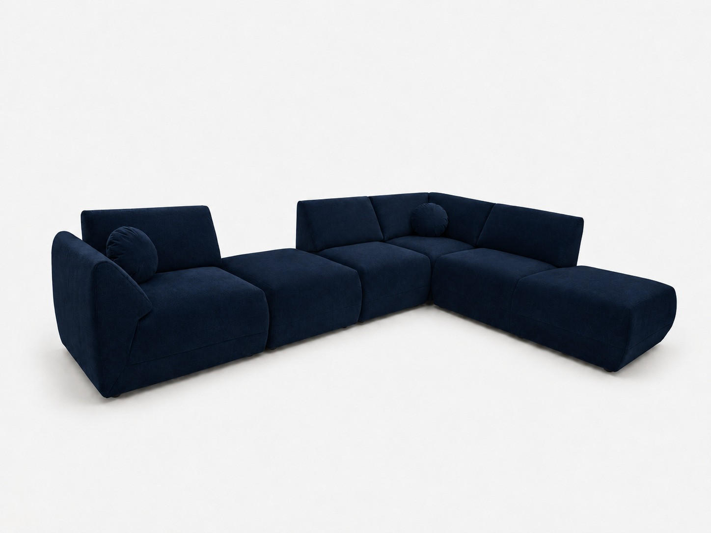 ECKSOFA Cordoba Modulares Rechts Dunkelblau - Dunkelblau, Textil (352/244cm) - KS Home Concept