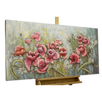 METALLBILD Rosa 120/60 cm - Pink/Grün, Metall (5.5/60cm) - KUNSTLOFT