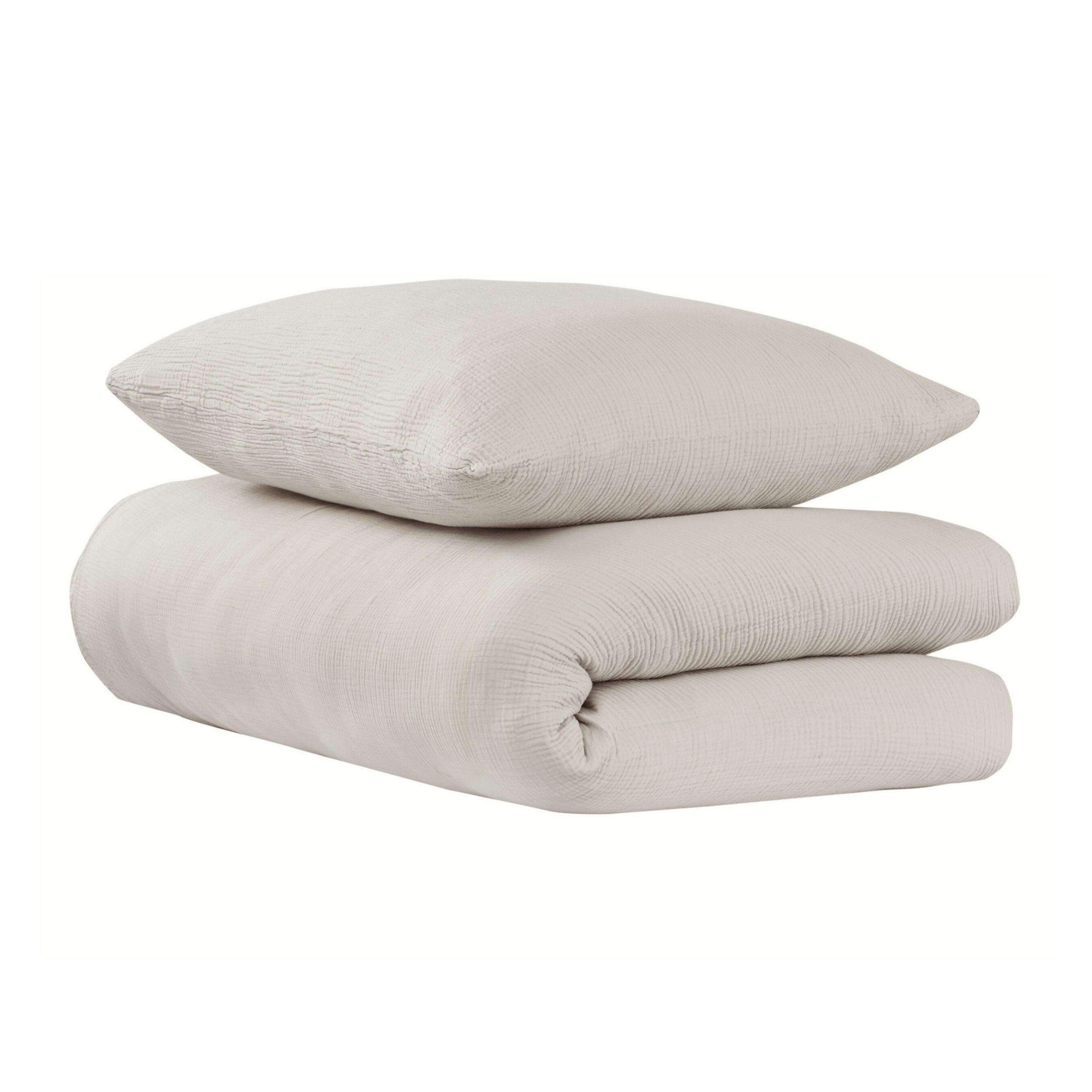 BETTWÄSCHESET Lennox - Musselin - 2-teilig - 135x200cm - Helltaupe - Taupe, Textil (135/200cm) - Uncover by Schiesser