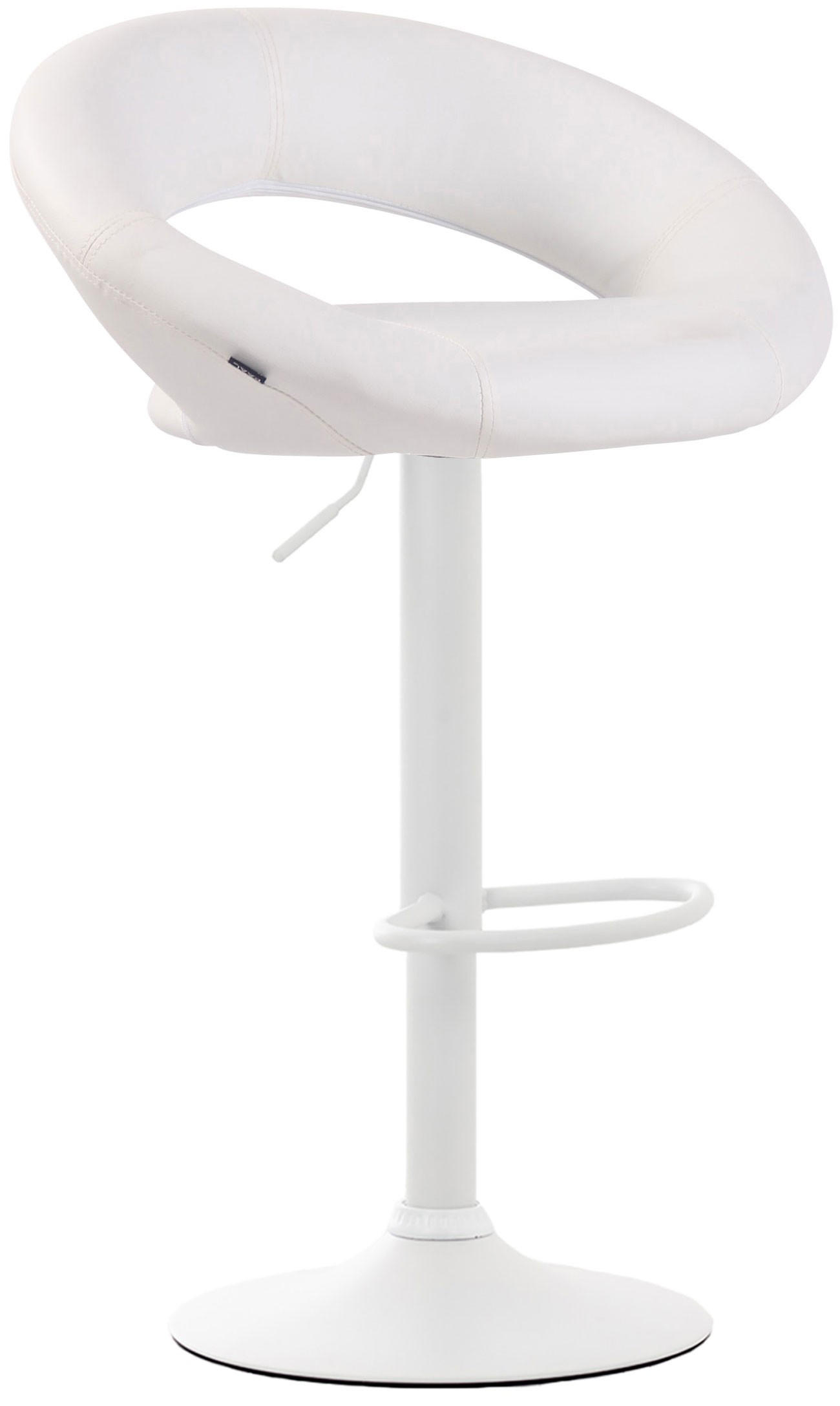 BARHOCKER Olinda Kunstleder 80-101x53x47 cm weiß - Weiß, Leder (53/80/47cm) - furnicato