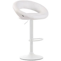 BARHOCKER Olinda Kunstleder 80-101x53x47 cm weiß - Weiß, Leder (53/80/47cm) - furnicato