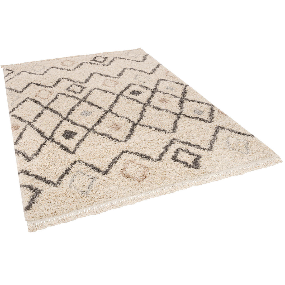 HOCHFLOR LANGFLOR SHAGGY TEPPICH CASABLANCA ETHNO - Ecru, Textil (160/230cm) - Pergamon