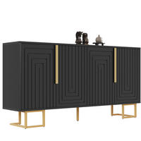 SIDEBOARD 152/40/75 cm Schwarz aus MDF mit Kippschutz - Schwarz, Holzwerkstoff (40/75/152cm) - OKMYHOME