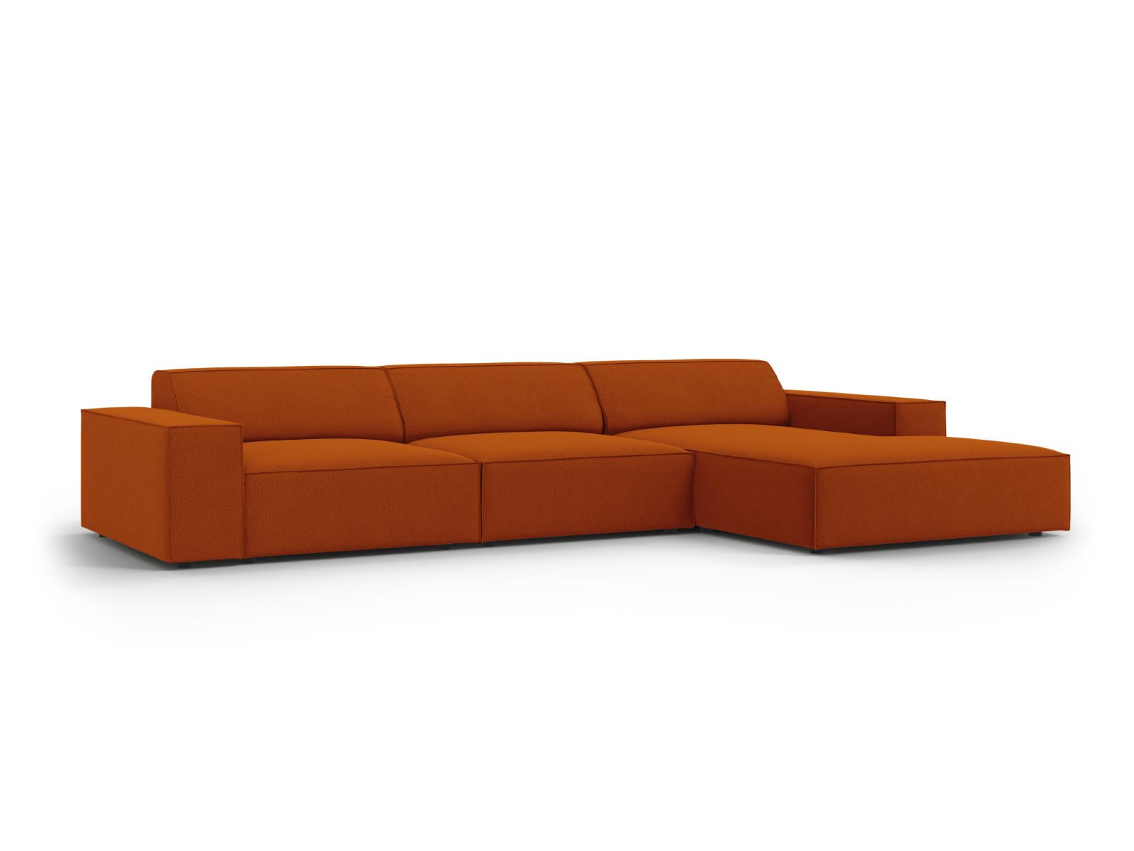 ECKSOFA rechts Jodie aus strukturiertem Stoff terrakotta 4 Sitzplätze - Terracotta, Textil (166/284cm) - Micadoni