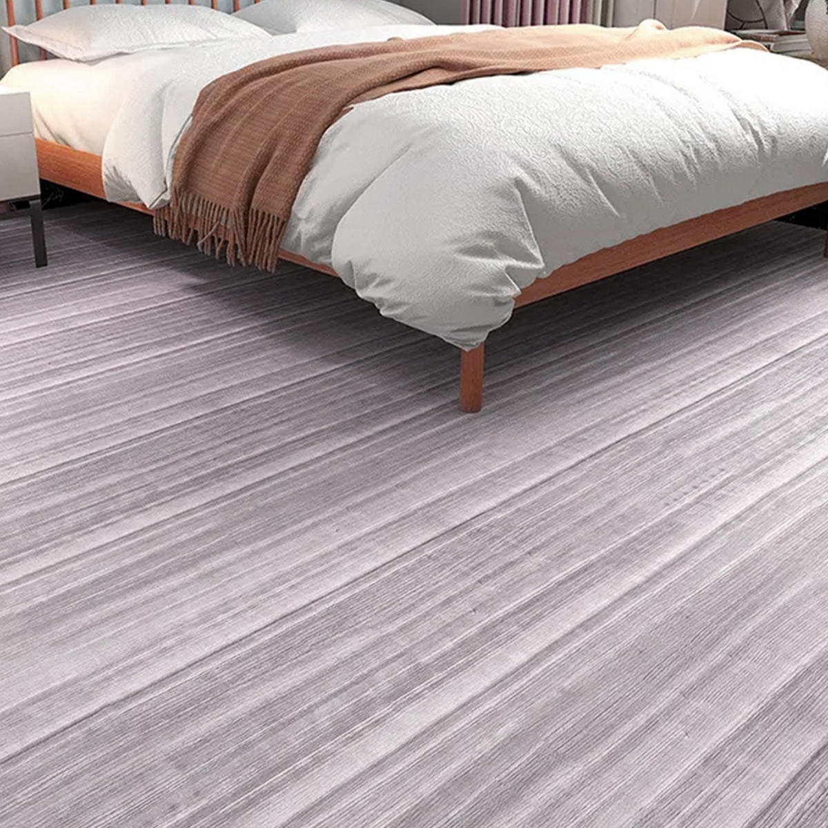 PVC-BODENBELAG Selbstklebender in Holzoptik Hellgrau Einfach zuschneidbar Pflegeleicht Schnelle, werkzeugfreie Verlegung60x1000 cm - Grau, Kunststoff (100/60/1cm) - Livingandhome