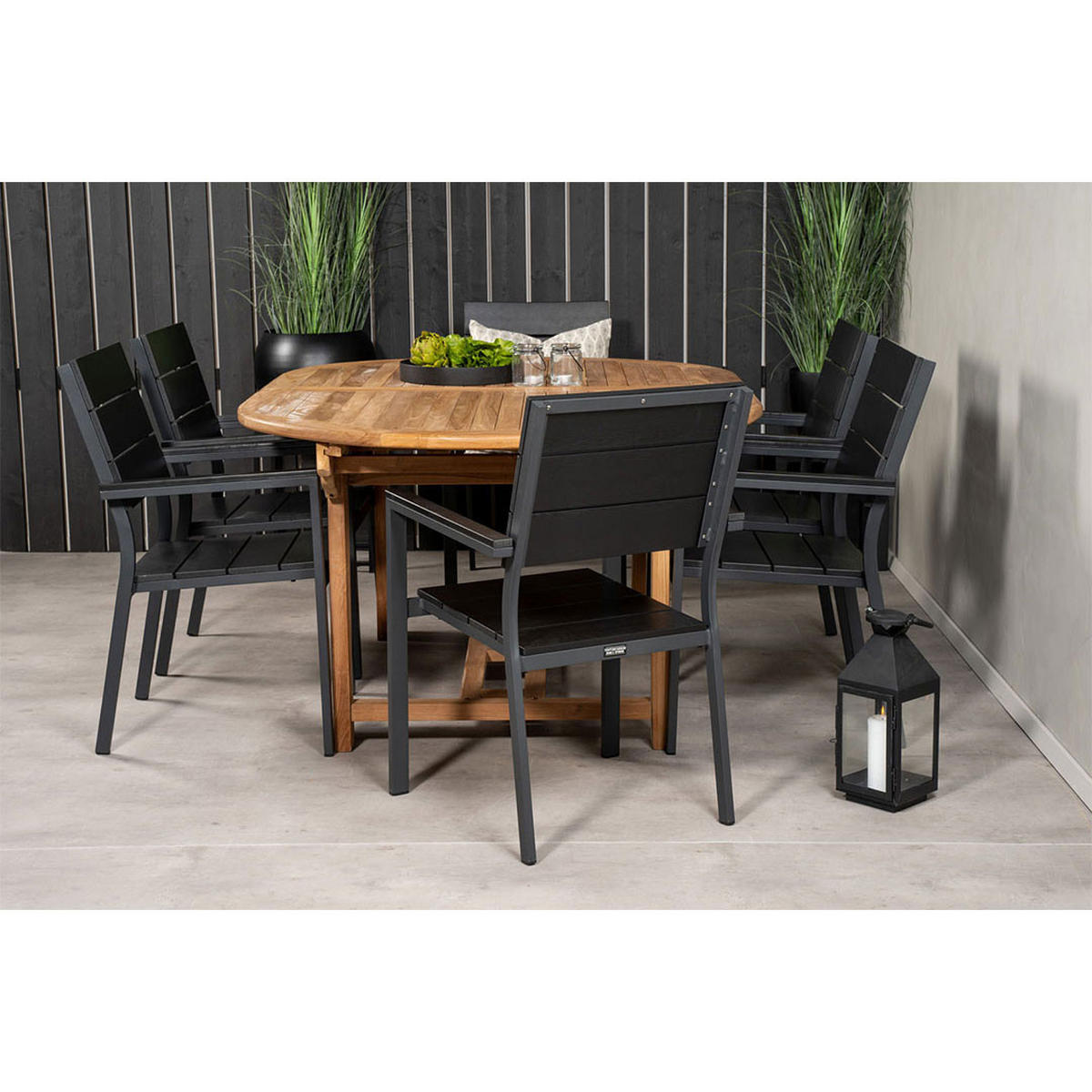 GARTENSTUHL 2ER-SET Levels Schwarz - Schwarz, Metall (57/89/59cm) - ebuy24