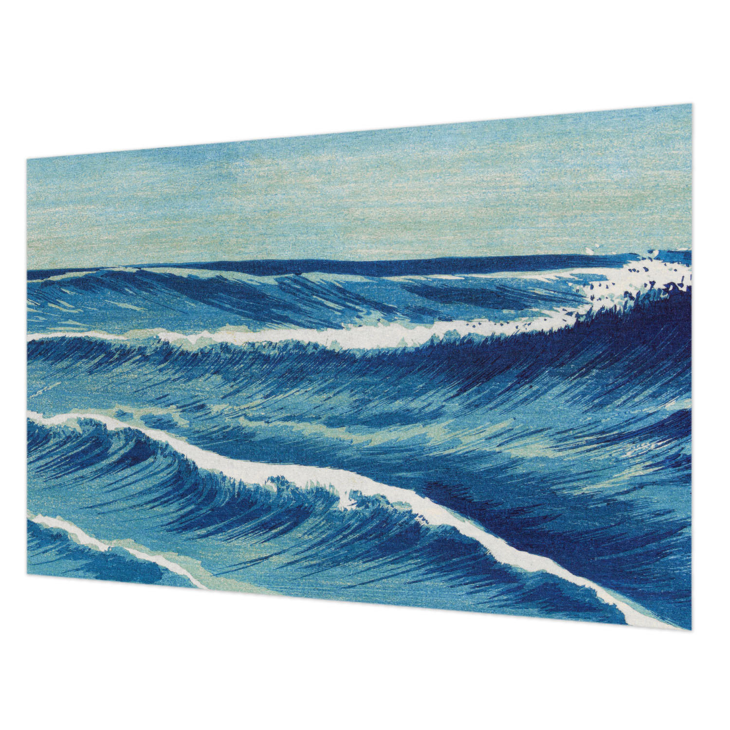 FOTOTAPETE 104x70 cm - Meereswellen - Blau, Textil (104/70cm) - Wallfluent