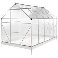 GEWÄCHSHAUS Silber 315 cm Apulia - Transparent/Silberfarben, Kunststoff (190/230/315cm) - Beliani
