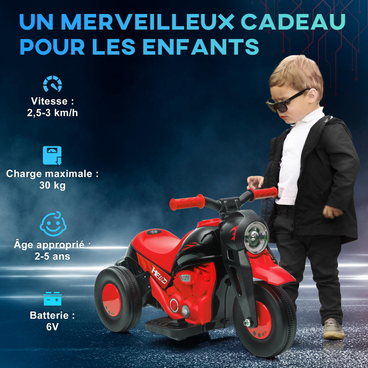 ELEKTRO-MOTORRAD DE-13093 Blubberfunktion Rot - Rot, Kunststoff (80/36/43.5cm) - ComfortXL
