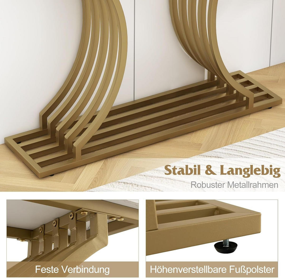 EINGANGSTISCH 80cm Weiß - Weiß, Holz (100/30/80cm) - COSTWAY