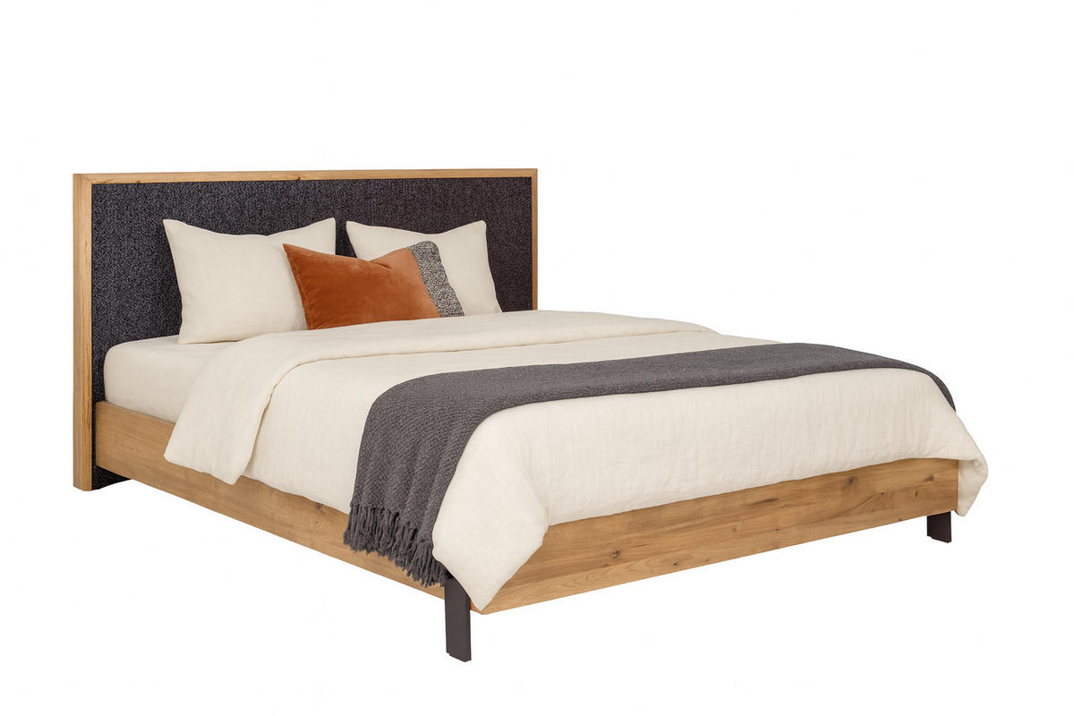 POLSTERBETT mit Matratze PRATO, Braun, 140x200 cm - Braun, Textil (140/200cm) - KS Home Concept