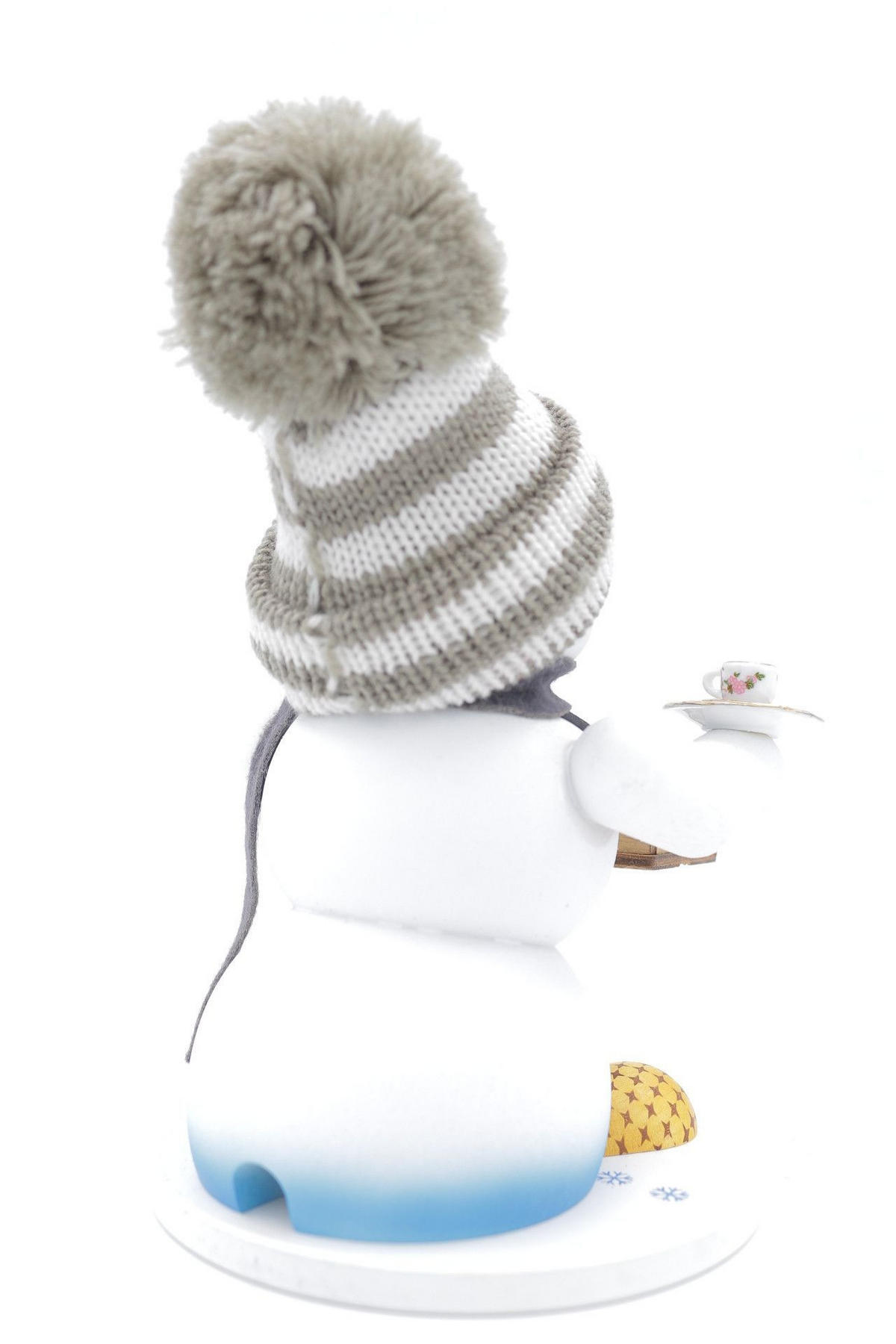 RAUCHFIGUR Schneemann Weiß Bauchladen 19 cm - Multicolor, Holz (15/19/0.1cm)