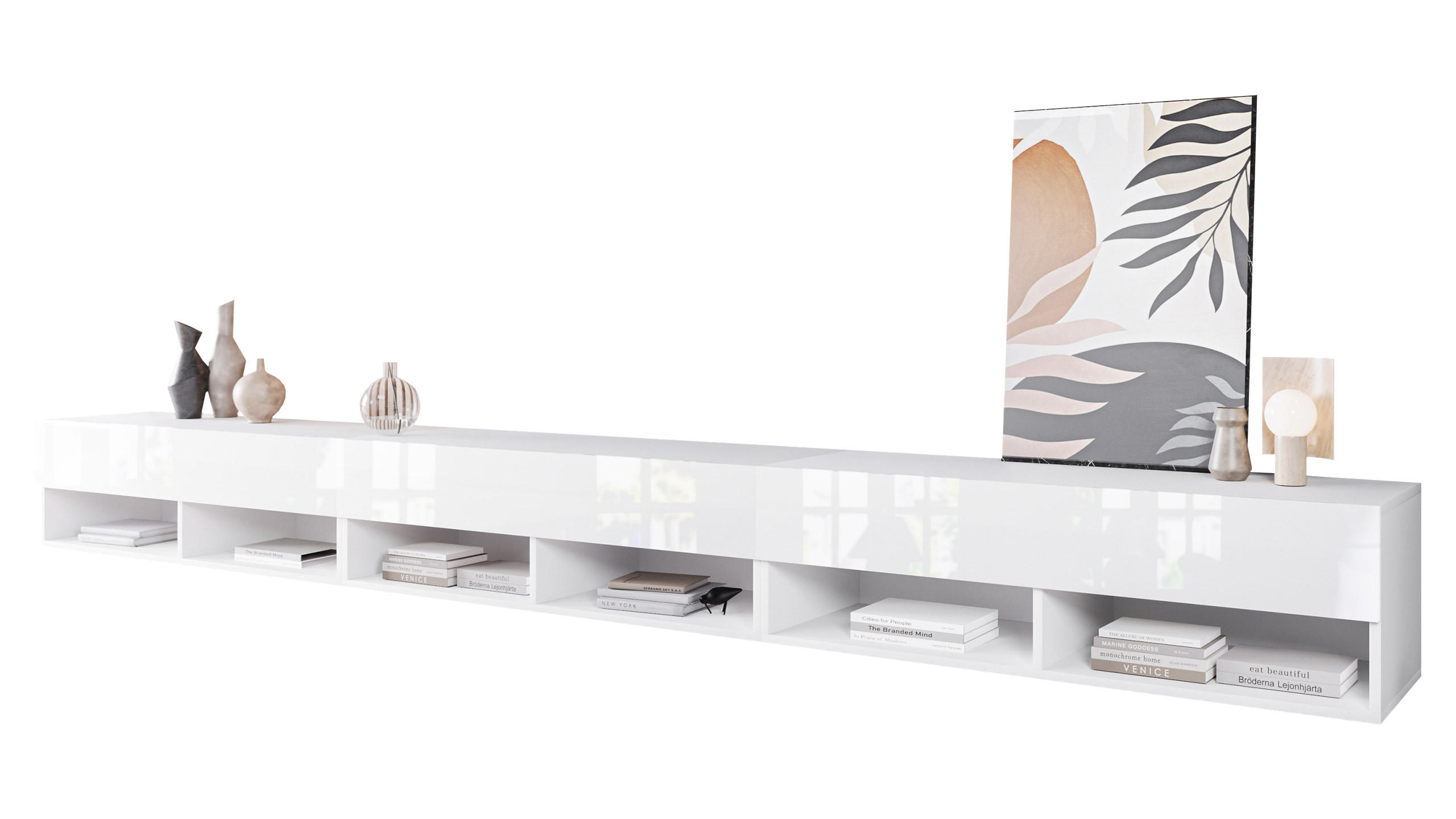 TV-LOWBOARD A300 - Weiß Hochglanz/Weiß, Holzwerkstoff (300/32/33cm) - MIRJAN24