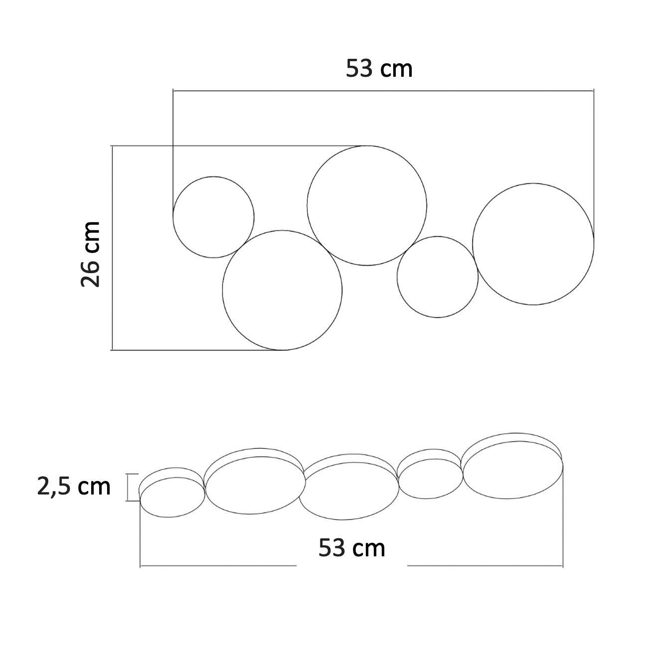 DECKENLEUCHTE Skavi, Schwarz, 53cm - Schwarz, Metall (53/26/2.5cm) - KOSILUM