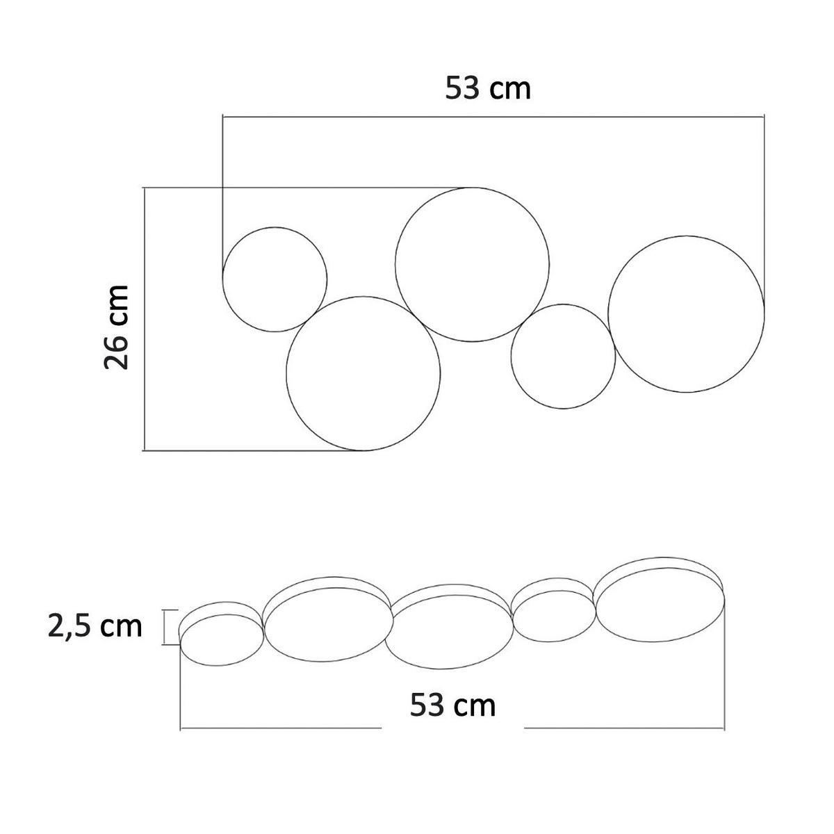 DECKENLEUCHTE Skavi, Schwarz, 53cm - Schwarz, Metall (53/26/2.5cm) - KOSILUM
