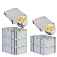 EUROBOX 5x Nextgen Color Mit Auflagedeckel 22x40x60cm Griffe Gelb Geschlossen - Gelb, Kunststoff (40/22/60cm) - PROREGAL