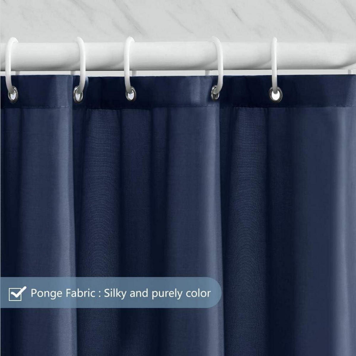 DUSCHVORHANG Dunkelblau 275 x 180 cm - Dunkelblau, Textil (275/180cm)