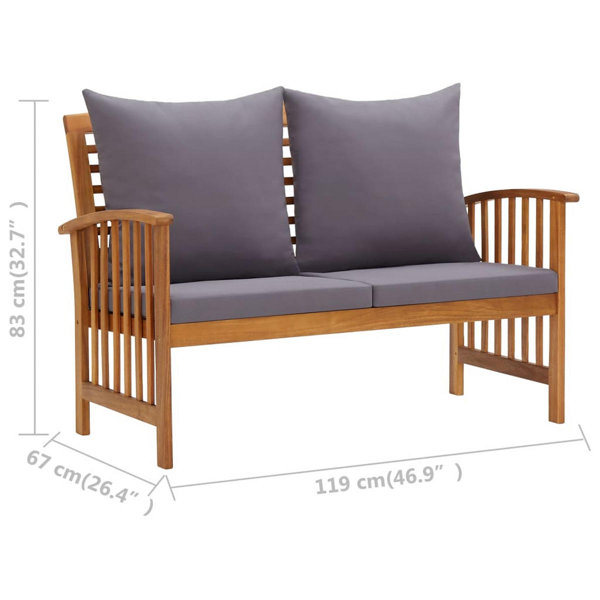 GARTENSET Reitz 3-teilig - Grau, Holzwerkstoff - Nettlife
