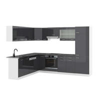 ECKKÜCHE R-Line Anthrazit Hochglanz/Weiß 227 x 287 cm, AP Anthrazit - Anthrazit/Weiß, Holzwerkstoff (287/81.6/60cm) - Vicco