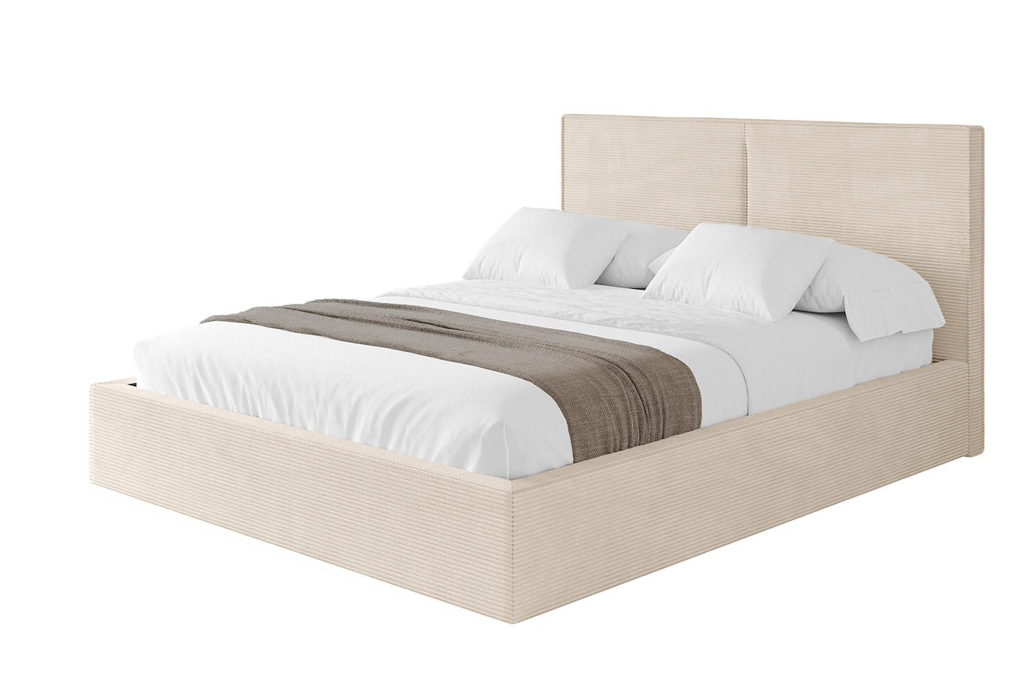 POLSTERBETT mit Bettkasten und Lattenrost, Bett mit Matratze H3/H4 - VANTO 180x200 Beige - Creme, Holzwerkstoff/Textil (180/200cm) - ALTDECOR