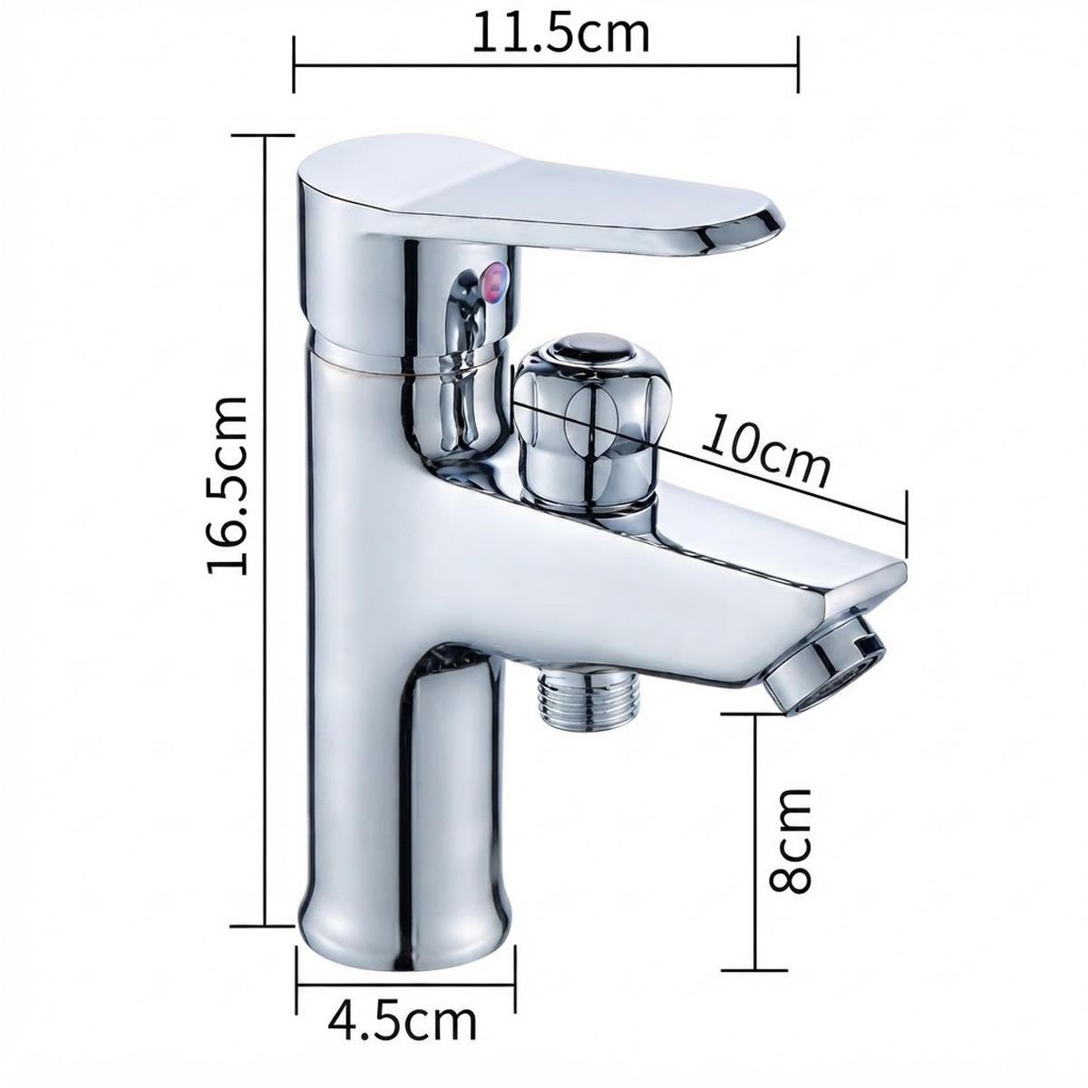 BADEZIMMERARMATUR, 165 mm hoch, silber - Silberfarben, Metall (22/7/19cm) - Vallsero