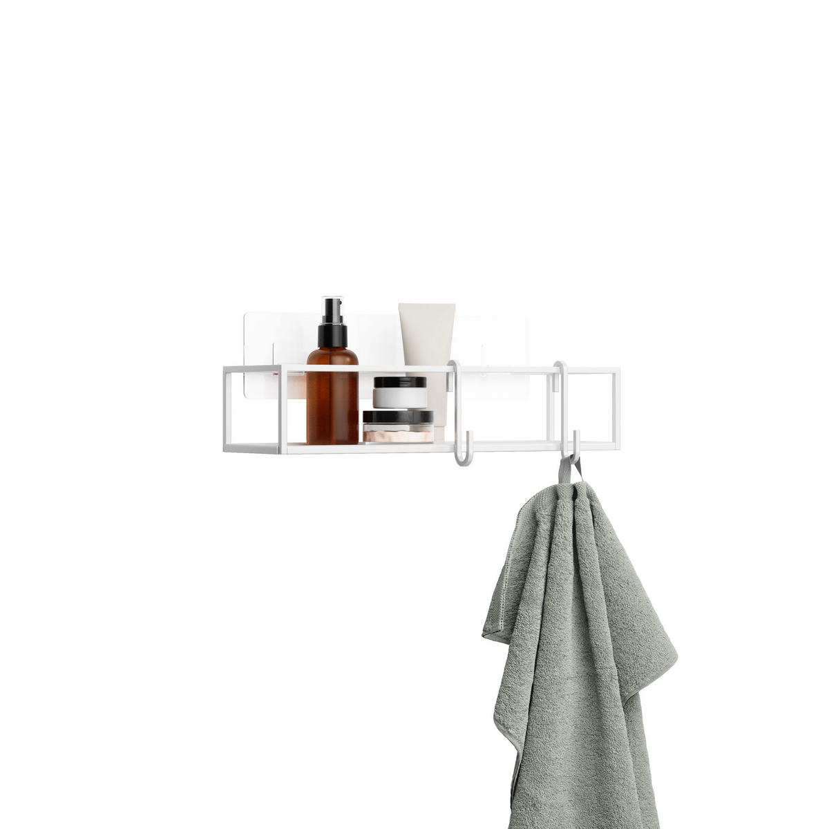 DUSCHABLAGE Cubiko 2er-Set, Weiß - Weiß, Kunststoff (12/6/32cm) - Umbra