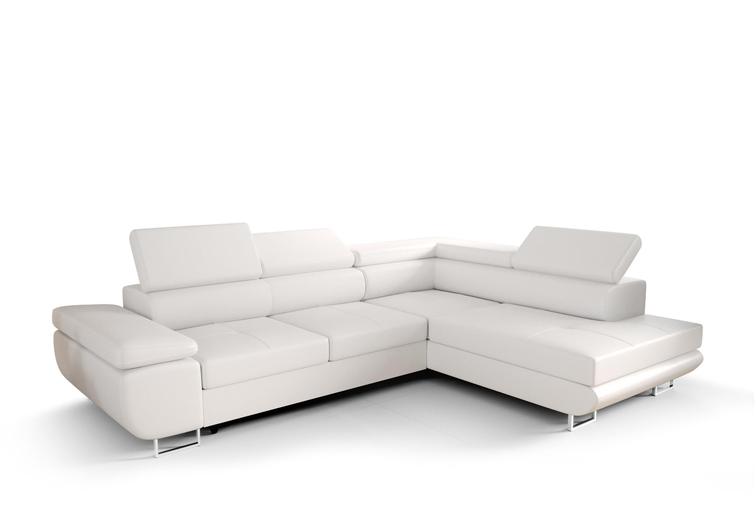 O-Sofa Ecksofa Weiß 275x202 cm