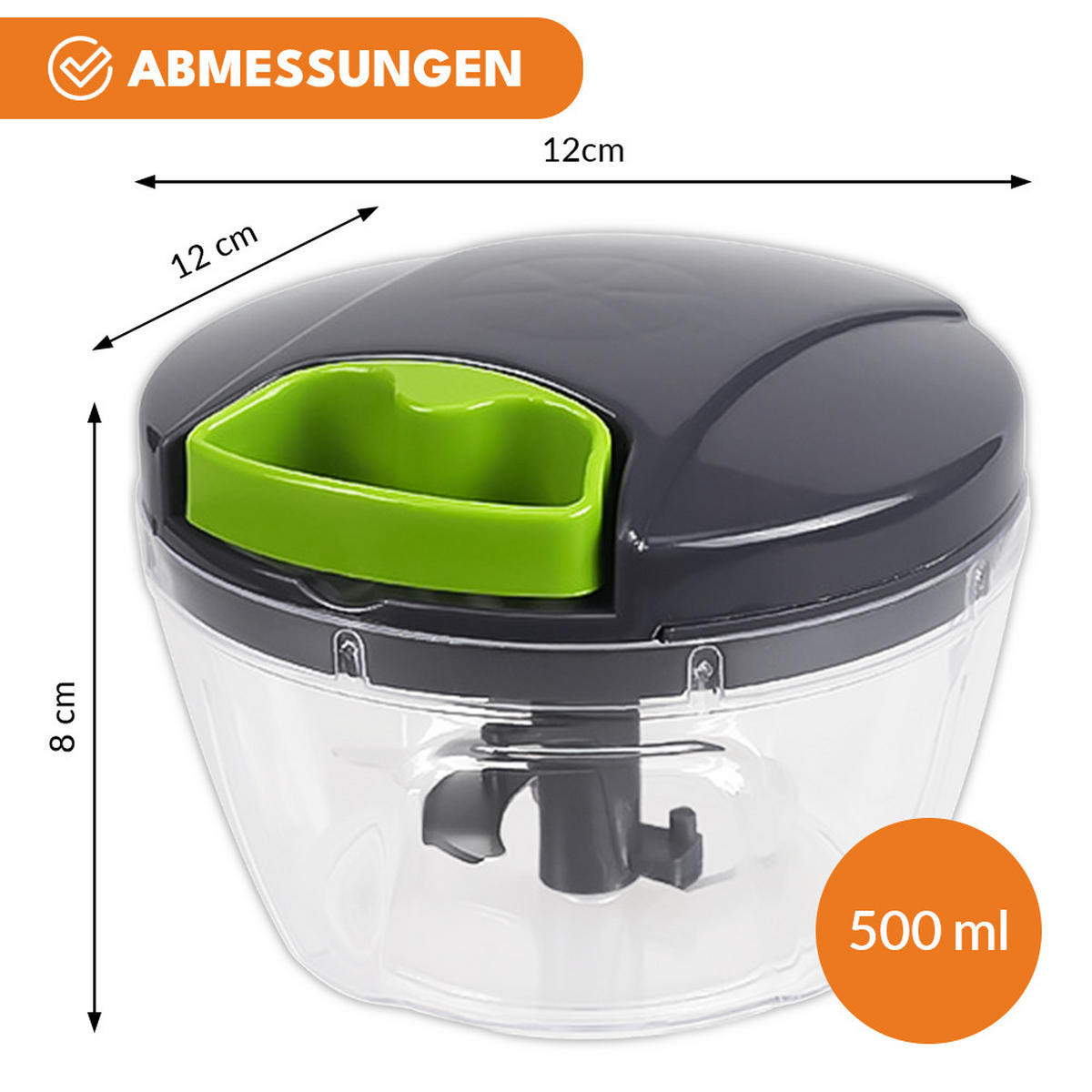 ZWIEBELSCHNEIDER - Transparent, Kunststoff (12/8/12cm) - KRUMAD