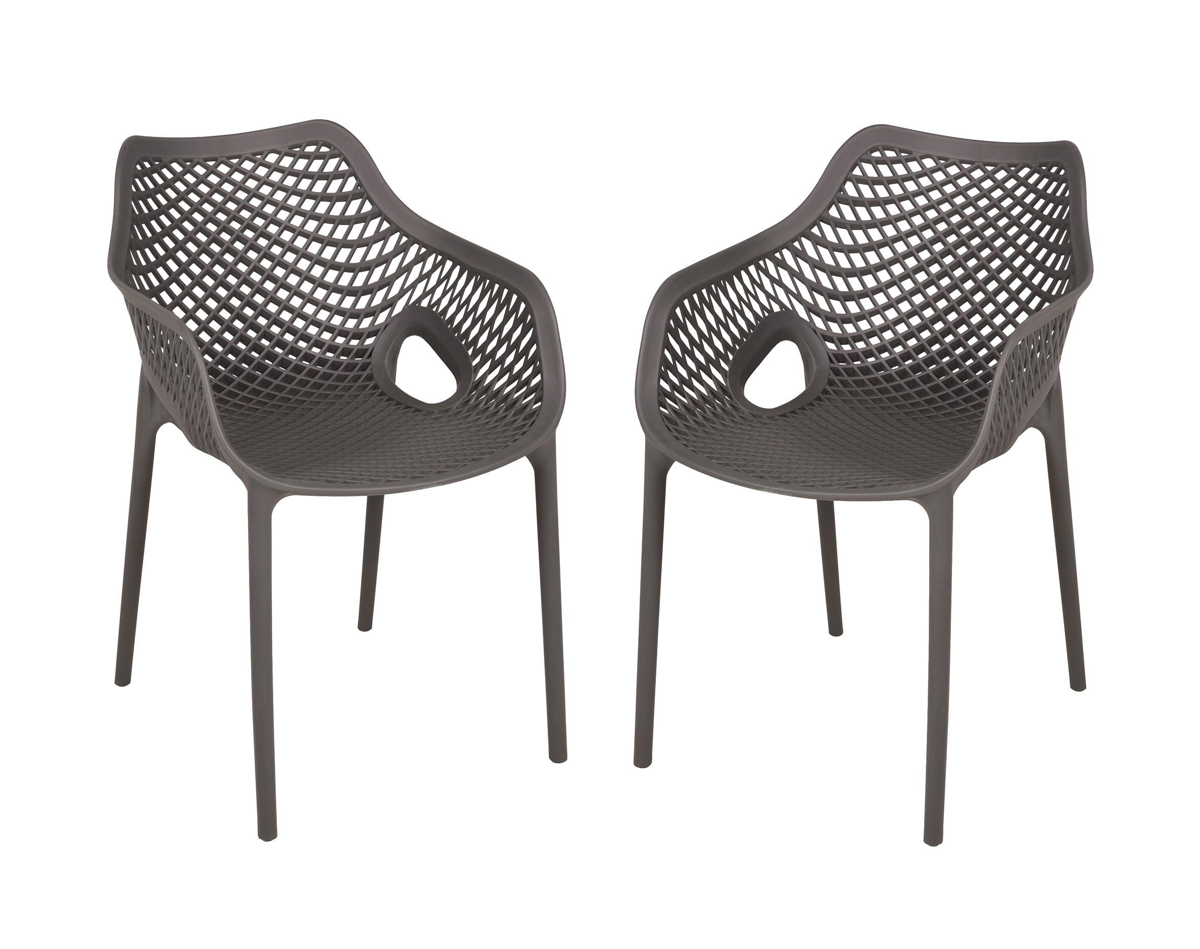 GARTENSTUHL 2er Set Nils Anthrazit Gartenstühle - Anthrazit, Kunststoff (53/80/60cm) - DELUKE