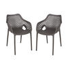 GARTENSTUHL 2er Set Nils Anthrazit Gartenstühle - Anthrazit, Kunststoff (53/80/60cm) - DELUKE