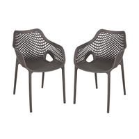 GARTENSTUHL 2er Set Nils Anthrazit Gartenstühle - Anthrazit, Kunststoff (53/80/60cm) - DELUKE