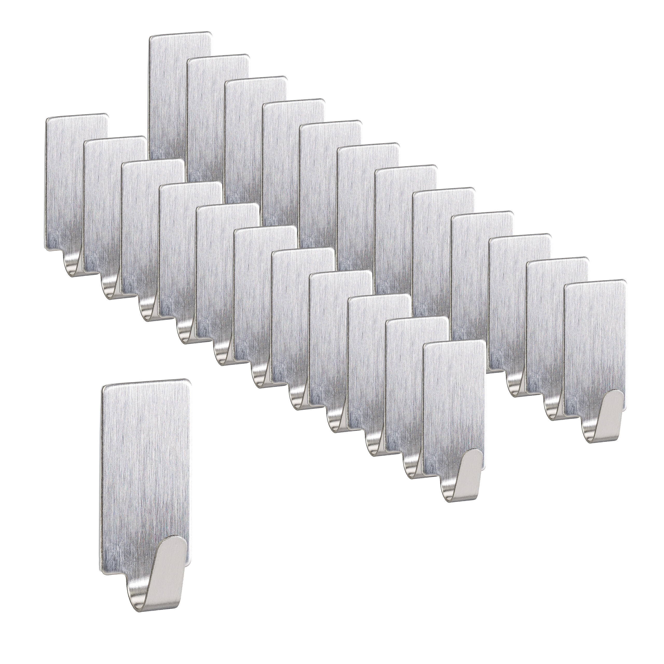 KROKAR Silver 24-pack sj&auml;lvh&auml;ftande rostfritt st&aring;l fyrkantiga Silverf&auml;rgad 3.5/1.5/1.5 cm