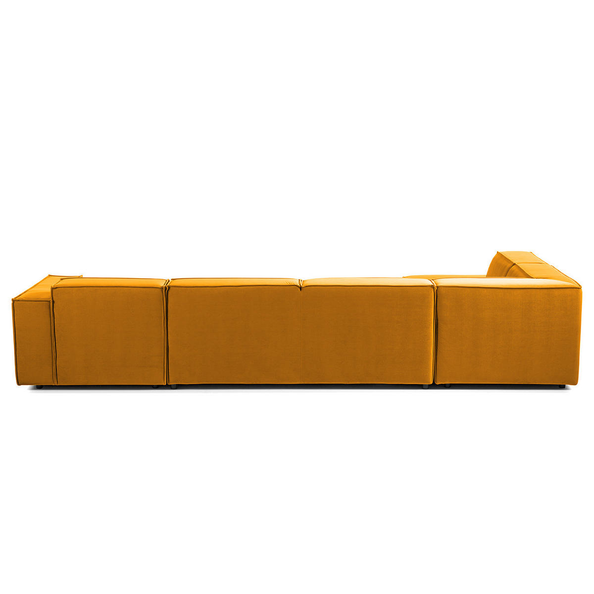 WOHNLANDSCHAFT mit Longchair & Ottomane - Gelb/Schwarz, Kunststoff/Textil (369/70/234cm) - home24