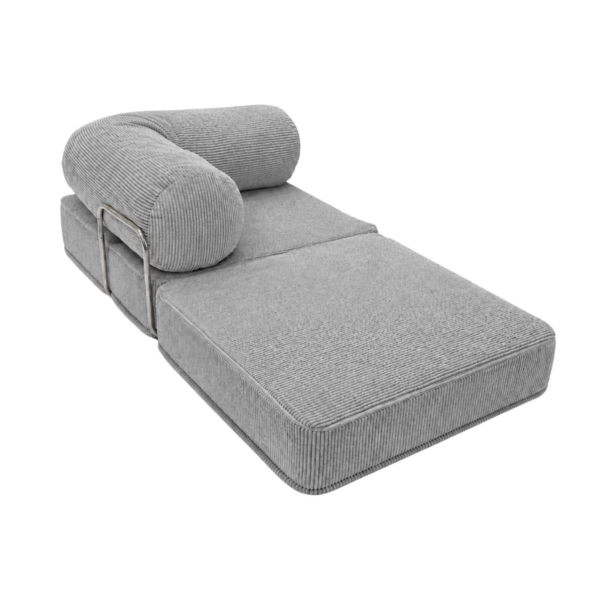 LOUNGE Sessel aus Cordstoff Hellgrau - Grau, Textil (100/70/100cm) - SURB