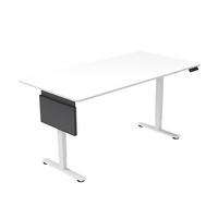 HÖHENVERSTELLBARER SCHREIBTISCH ELMO - Weiß, 120 x 60 cm / mit PC-Halterung - Weiß, Holz/Metall (60/120/24cm) - Home Deluxe