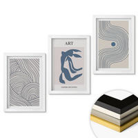 WANDBILDER 3er-Set - 20x30 cm Weißer Rahmen - Abstrakte blaue Linien - Weiß, Kunststoff (20/30cm) - ArtPrintCave