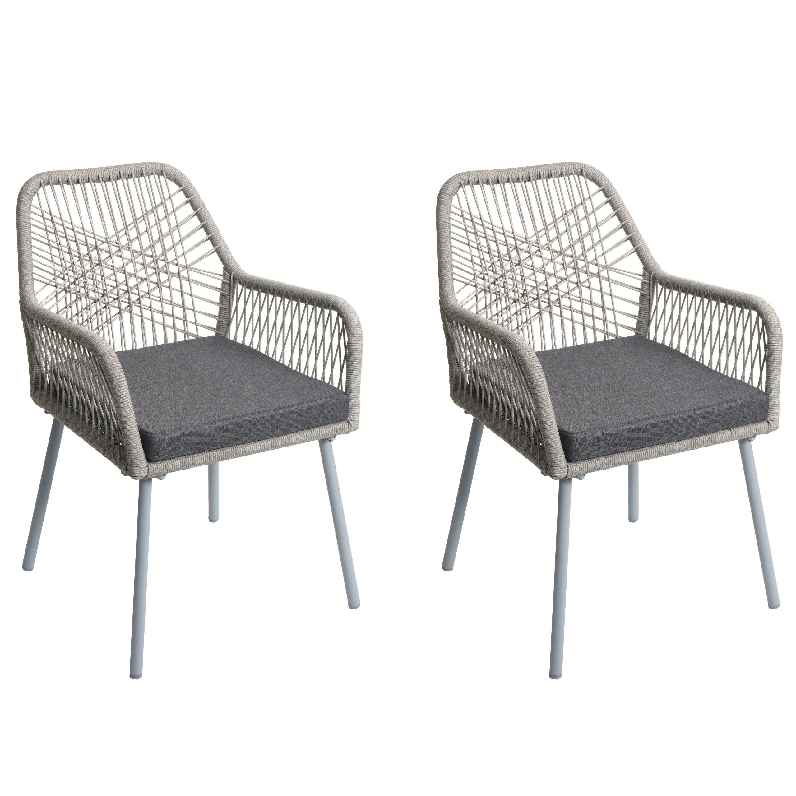 GARTENSTUHL Hellgrau, Grau - Hellgrau/Grau, Textil (54/81/62cm) - MCW