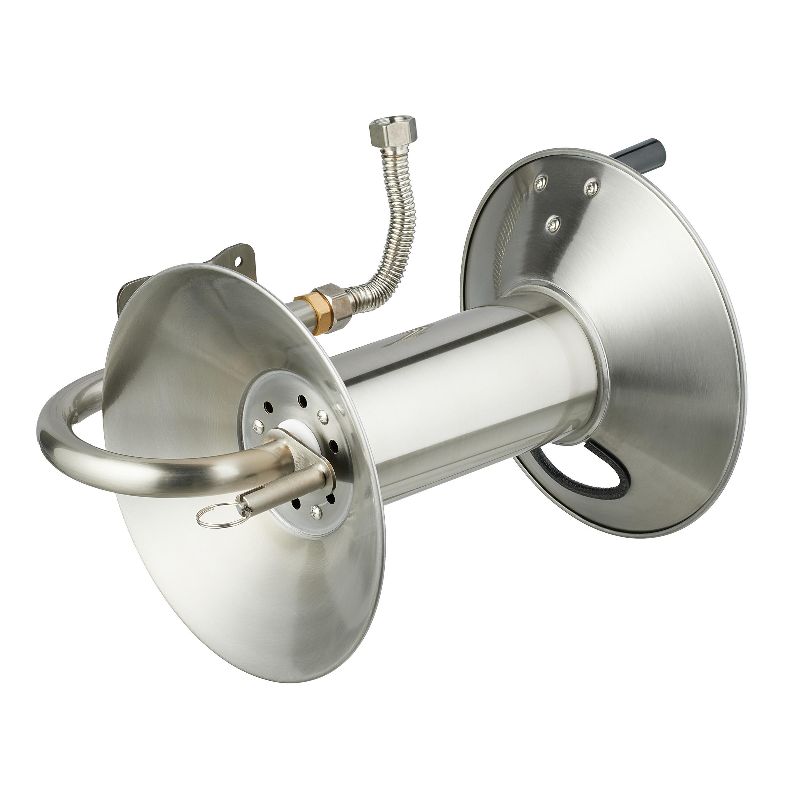 SCHLAUCHTROMMEL - Silberfarben, Metall (47/27/35cm) - Relaxdays