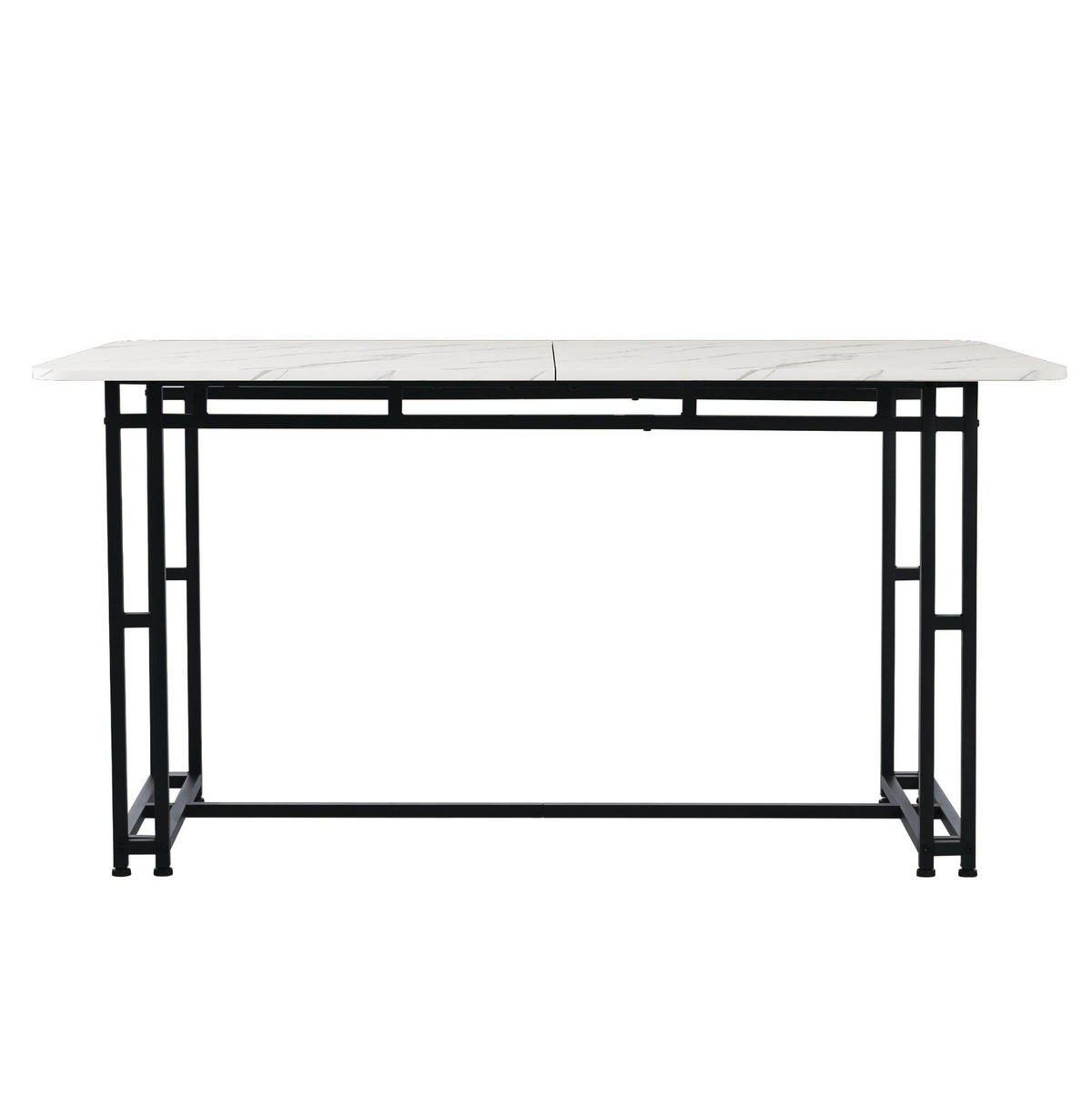 ESSTISCH mit Metallgestell 140/80 cm in Weiß/Schwarz-modern & geradlinig - Weiß, Holzwerkstoff (140/80/74cm) - BEAOK