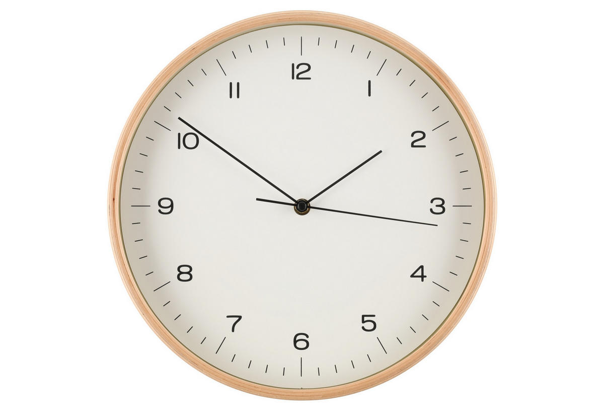 WANDUHR Sperrholz Ø 31 cm - Weiß, Holzwerkstoff (31/31/4.5cm)