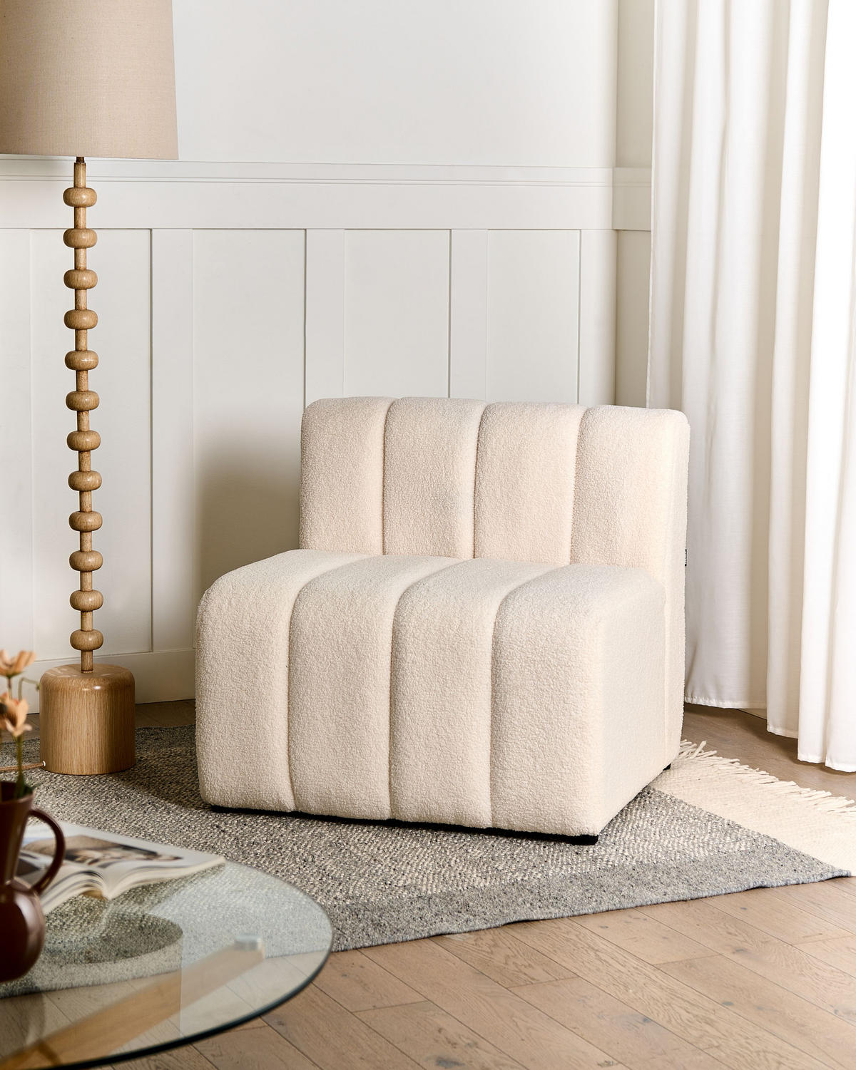 SESSEL Hellbeige Kage - Beige, Textil (80/76/74cm) - Beliani