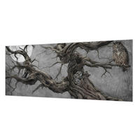 FOTOTAPETE 250x104 cm - Geheimnisvolle Eule - Grau, Textil (250/104cm) - Wallfluent