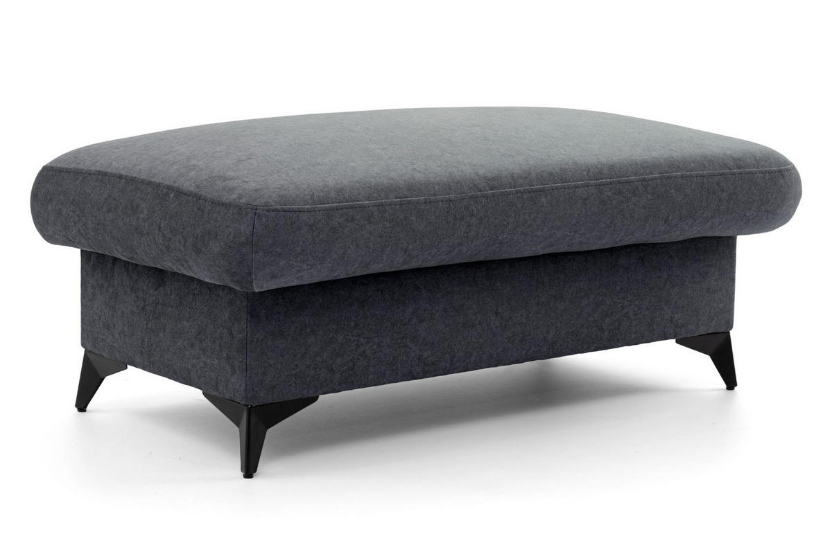 POUF PLAZA 115 x 67 cm Velours Dunkelgrau - Dunkelgrau/Schwarz, Holz/Textil (115/43/67cm) - Muffo