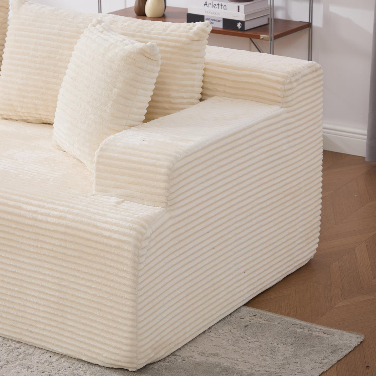 ECKSOFA 272/174/74.5 cm Beige mit 30D hochelastischem Schaumstoff und rutschfestem Boden - Beige, Textil (174/74.5/272cm) - Oxeza