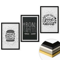 WANDBILDER 3er-Set - 40x60 cm Schwarzer Rahmen - Grafiken, Lebensmittel, kulinarische Slogans - Schwarz, Kunststoff (40/60cm) - ArtPrintCave
