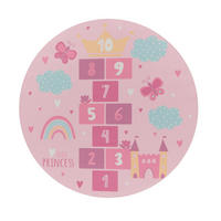 KINDERTEPPICH Waschbar, mit Prinzessinnen-Motiv, Rosa, Ø 160 cm - Rosa, Textil (160/160cm) - KADIMA DESIGN